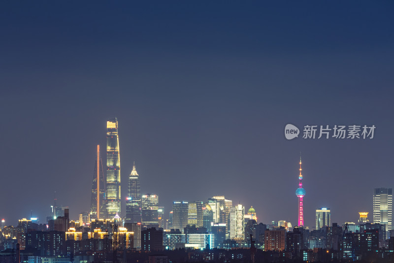 上海陆家嘴夜景城市建筑风光