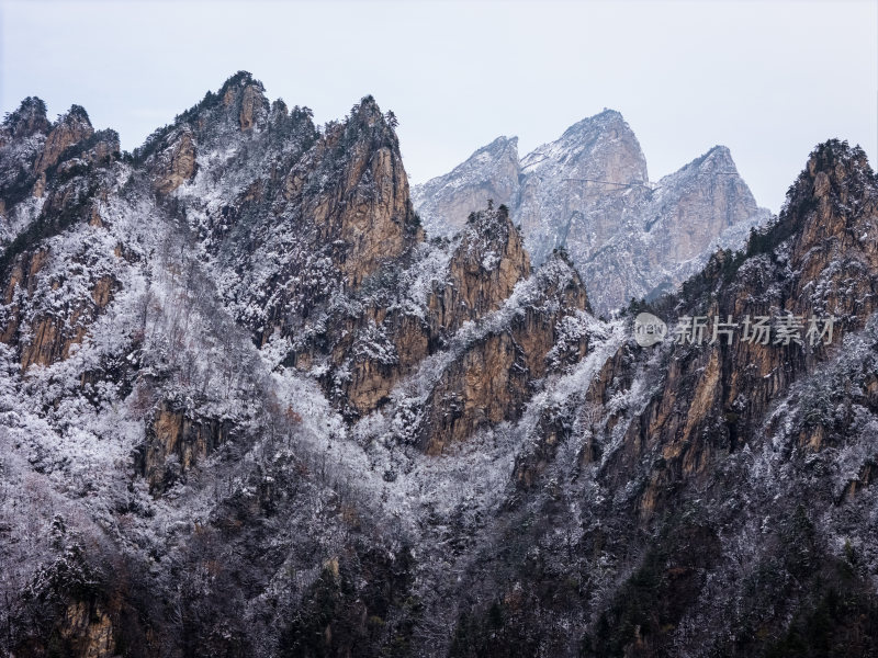 南阳老界岭冬季雪景风光