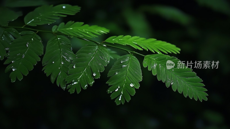 雨后清新绿叶植物背景壁纸