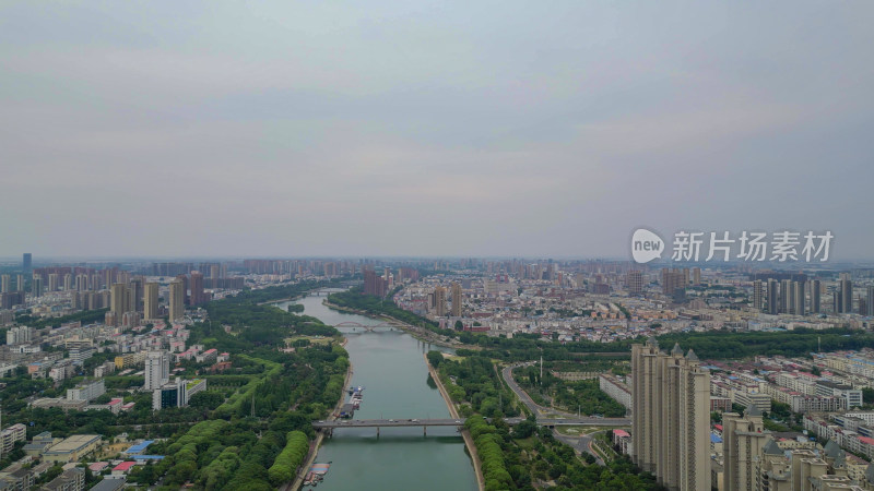 航拍河南漯河沙澧河风景区