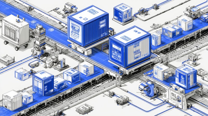 3d模型自动化仓储分拣中心