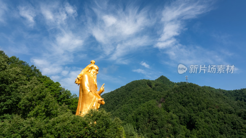 洛阳老君山景区老子雕像航拍