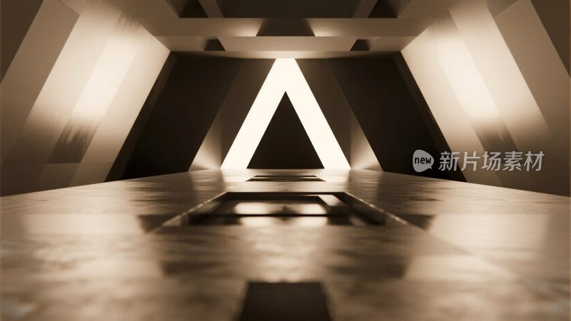 室内几何结构发光通道场景