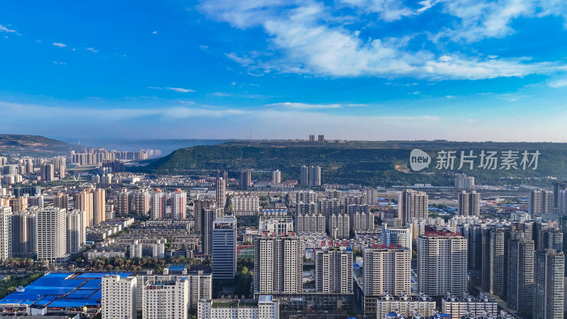 陕西宝鸡城市建设航拍图