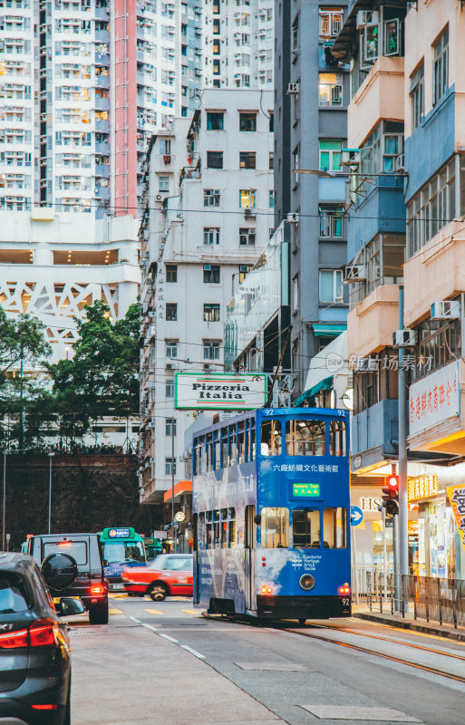 香港岛叮叮车风光