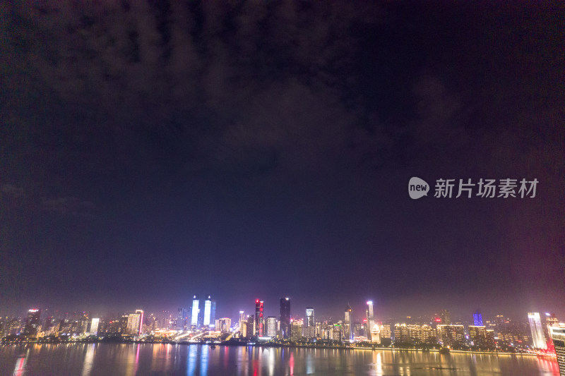 江西南昌一江两岸夜景航拍图