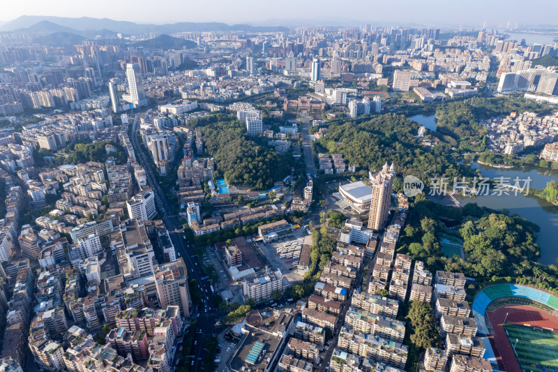 广东江门城市大景航拍摄影图