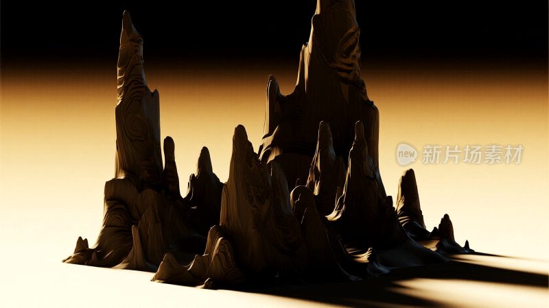 抽象风格立体山峰场景