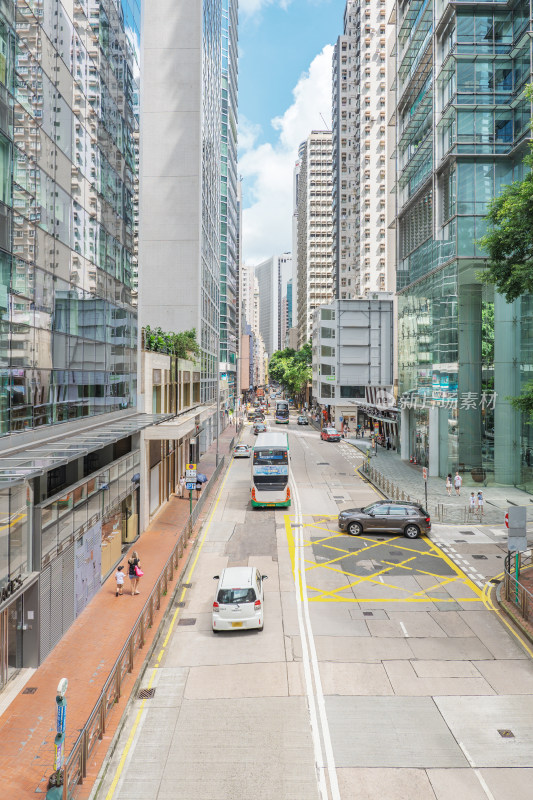 中国香港湾仔区道路街景