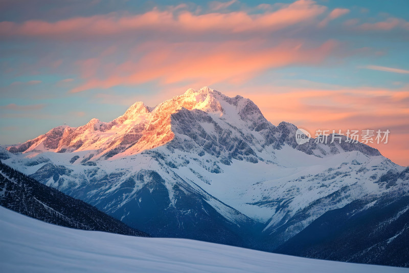 雪山风景冬天天空户外