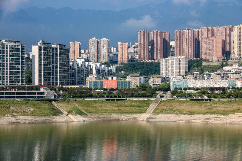 三峡大坝坝区坝上第一县秭归县城市风貌