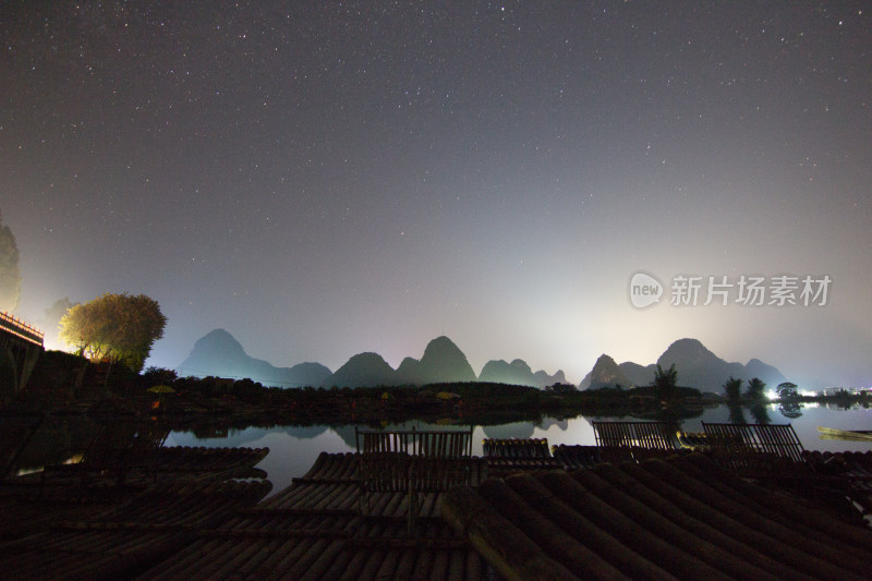 广西桂林山水星空