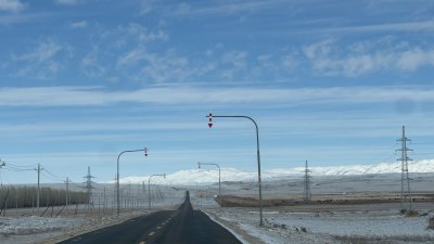 雪 雪地 新疆 雪路 驾驶 喀纳斯