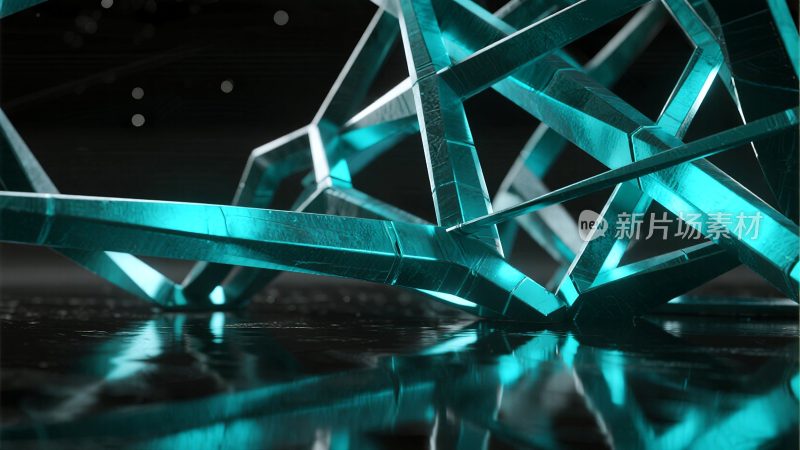蓝色抽象结构光影素材