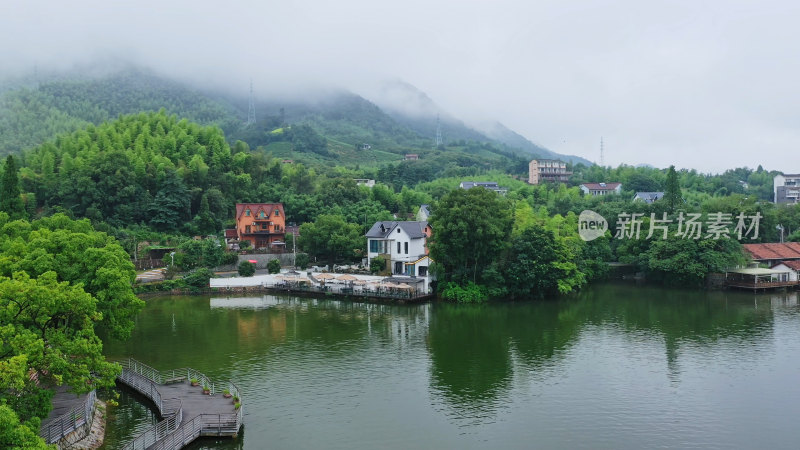 湖州莫干山劳岭水库航拍