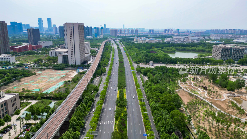 河南郑州城市风光航拍