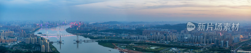 长沙湘江夜景全景