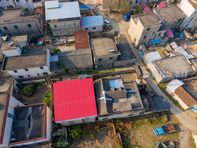 航拍集中农村房屋建筑