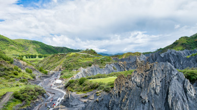 四川西部甘孜墨石公园景区及游客航拍