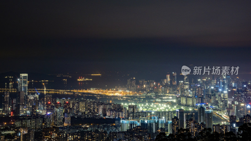 城市夜景鸟瞰全景