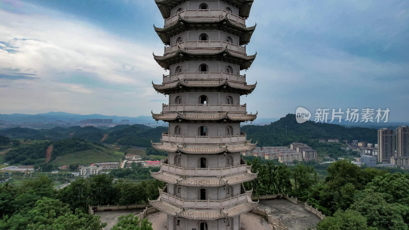 江西宜春禅都文化博览园崇圣禅寺航拍图