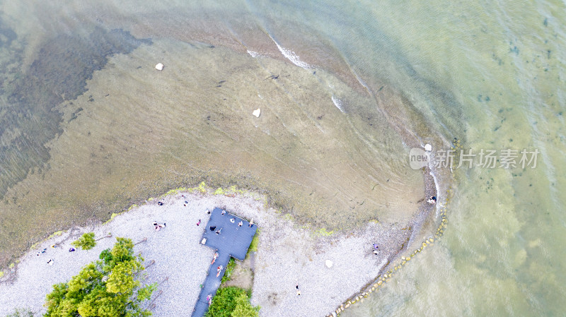 云南大理洱海环海路银桥镇路段航拍