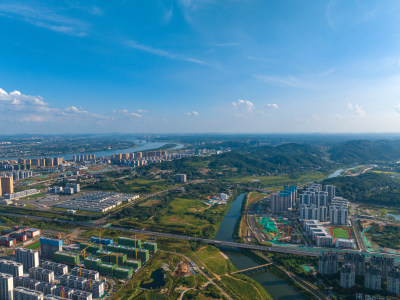 湖南长沙岳麓山城市航拍