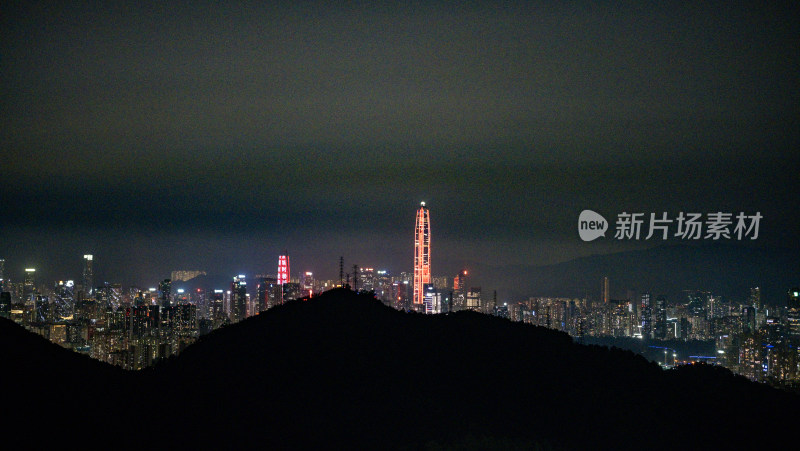 城市夜景鸟瞰全景