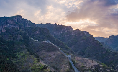 天津蓟州黄崖关长城旅游景区自然风光航拍