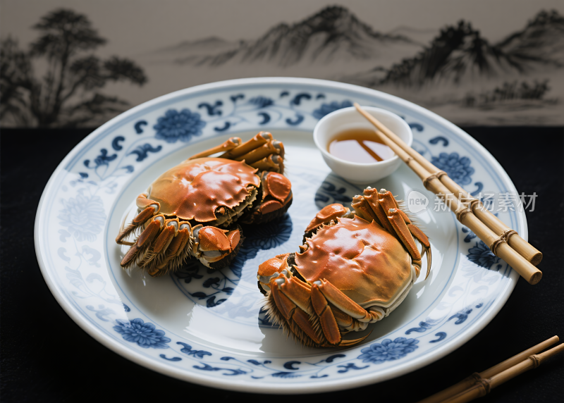 大闸蟹螃蟹蟹黄蟹肉海鲜美食