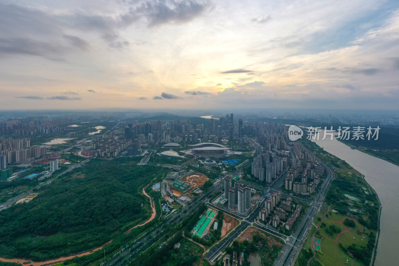 南宁城市风光航拍全景