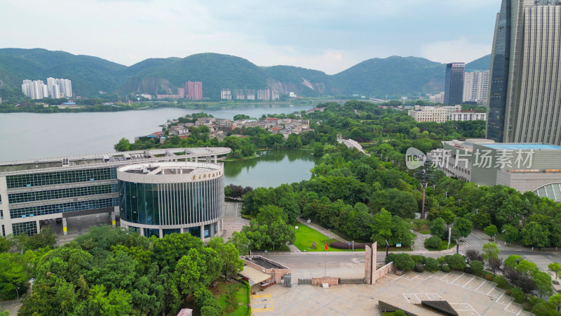 航拍湖北黄石市博物馆