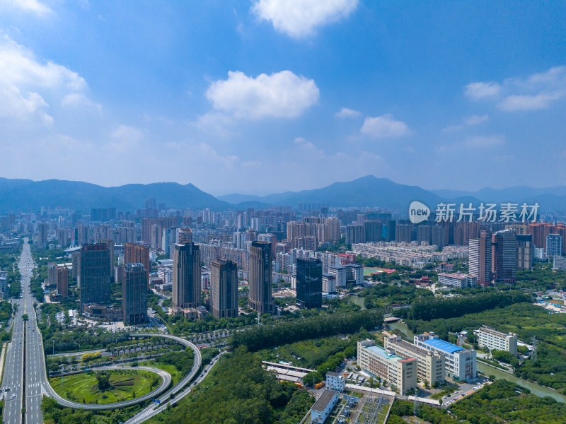 福建莆田城市建设航拍图