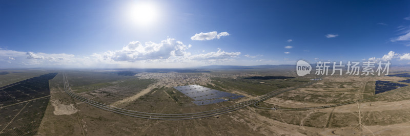 太阳能光伏发电厂航拍全景图