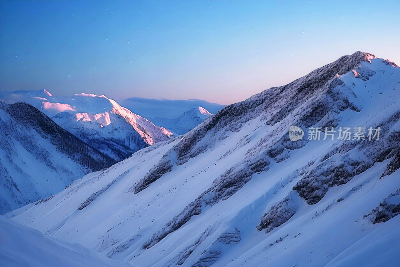 雪山风景冬天天空户外