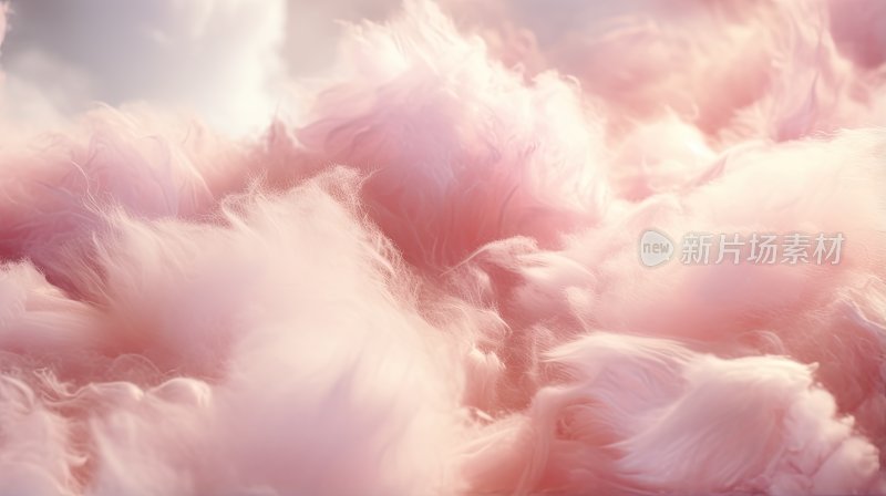 天空中柔和的粉红色云朵像棉花糖幻想的背景