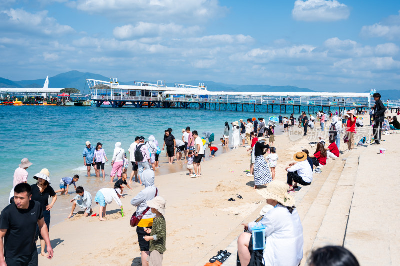 海南三亚西岛风景区游客旅游治愈唯美镜头