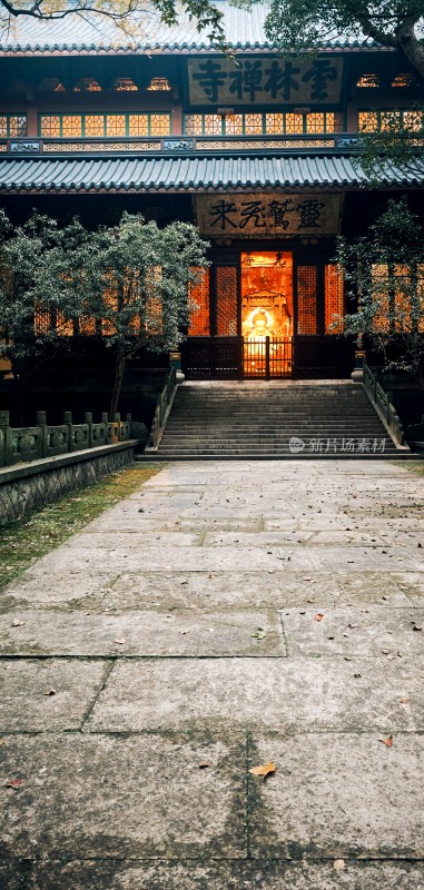 杭州灵隐永福禅寺自然建筑景色景观