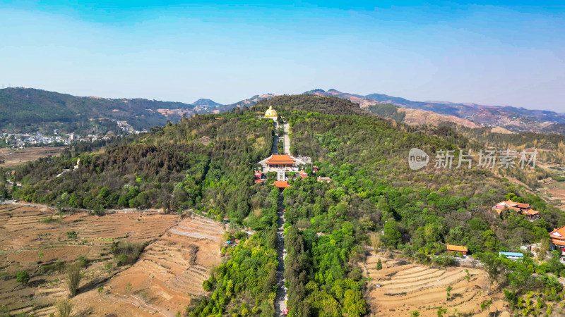 云南弥勒锦屏山景区航拍