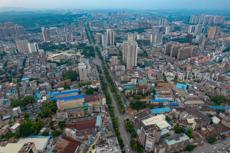 广西钦州城市大景航拍摄影图