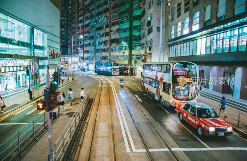 香港岛叮叮车风光