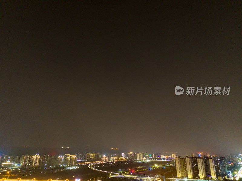 宝鸡夜景灯光中华石鼓园航拍图