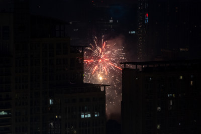 元宵节夜空中的烟花