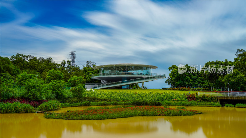 深圳梧桐山恩上湿地公园雨后风景