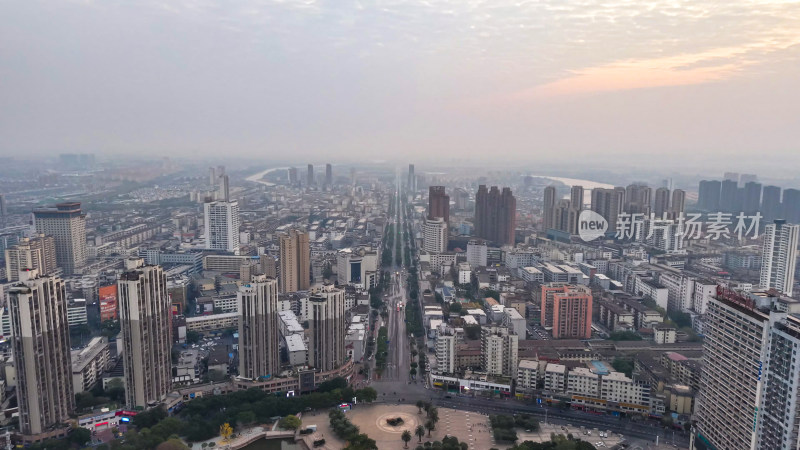 城市建筑鸟瞰全景