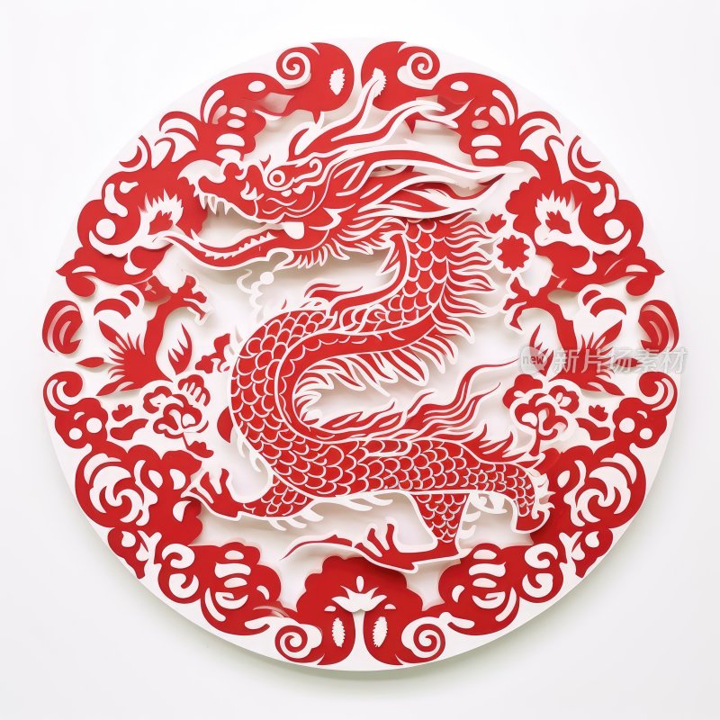 中国传统艺术文化剪纸中国龙