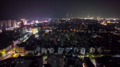 安庆城市大景夜景灯光