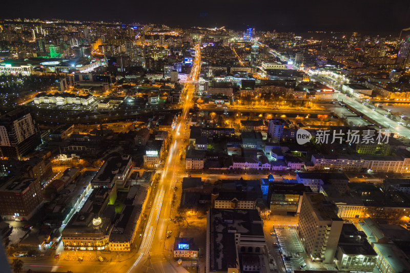 俄罗斯叶卡捷琳堡城市夜景