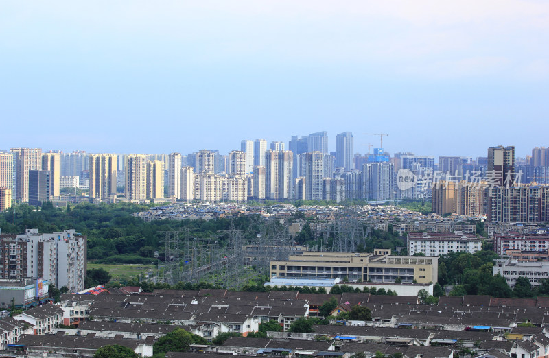 四川省成都市区温江区城市建筑风光