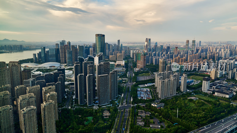 浙江杭州滨江城市风光